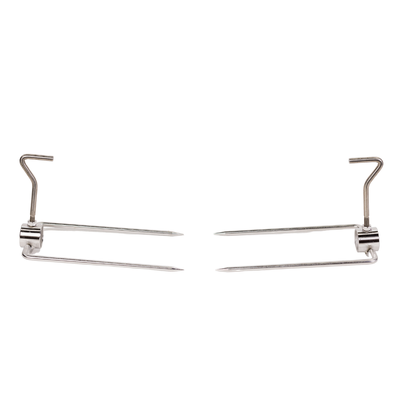 Large 2 Prong Rotisserie Fork - 28mm(1 inch) Round x 2 - Flaming Coals