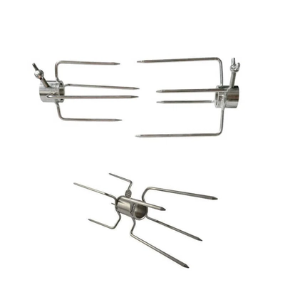 Rotisserie Prong Kit for Cooking 2 Chickens - 22mm Round - Flaming Coals