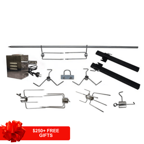 DIY BBQ Spit Rotisserie Set -The Heavy Duty Works with 30/60/120KG Motor by Flaming Coals