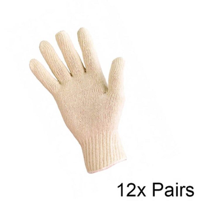 Heat Resistant Polycotton Liner Gloves - Large 12 Pairs by Pro Val