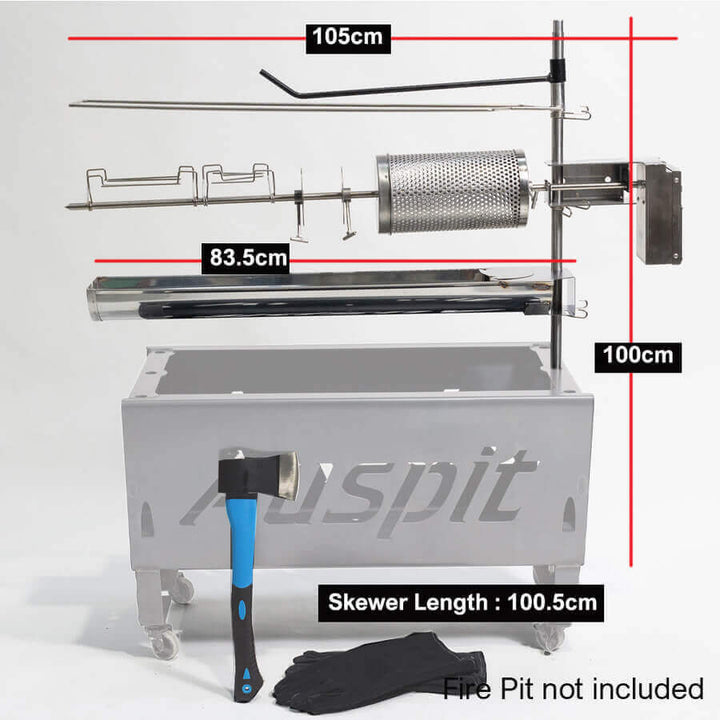 Auspit Gold | Portable Spit Rotisserie Package