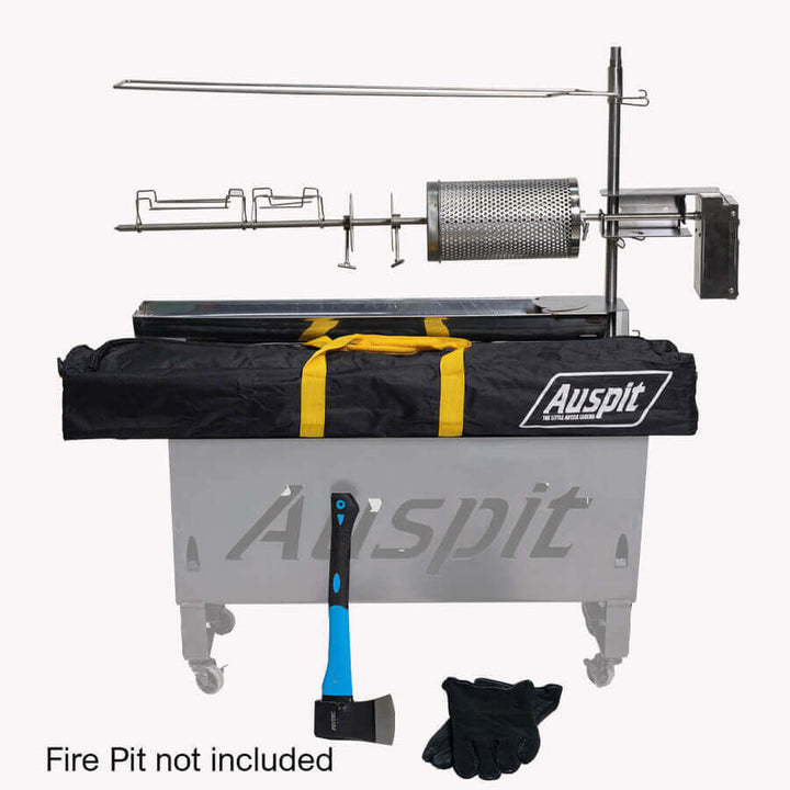 Auspit Gold | Portable Spit Rotisserie Package