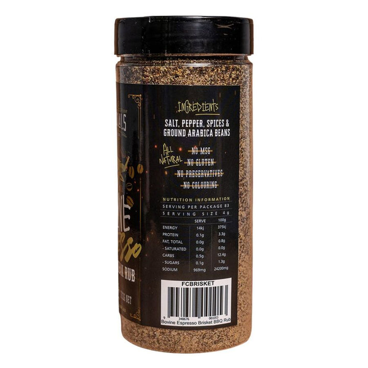 Bovine Espresso Brisket BBQ Rub 332g - Flaming Coals