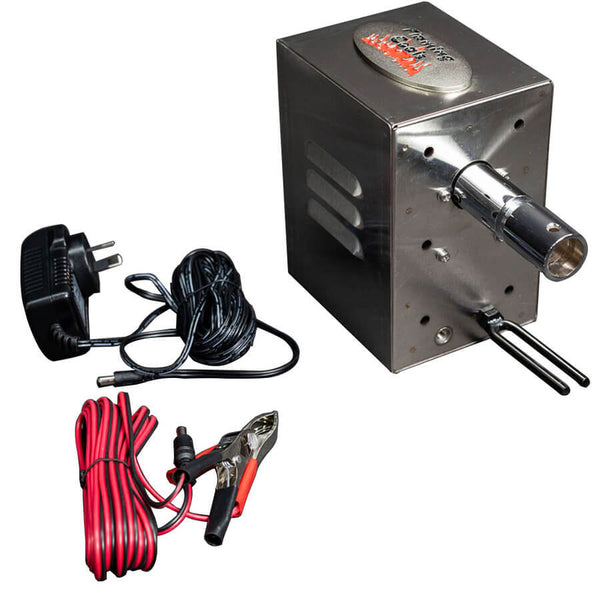 BBQ Spit Rotisserie 12/240v Motor - 20kg Rated - Flaming Coals