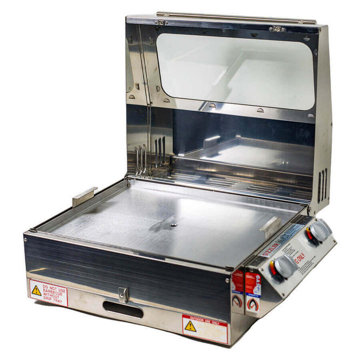 Sizzler Max High Lid Caravan BBQ - With Full SS Hotplate